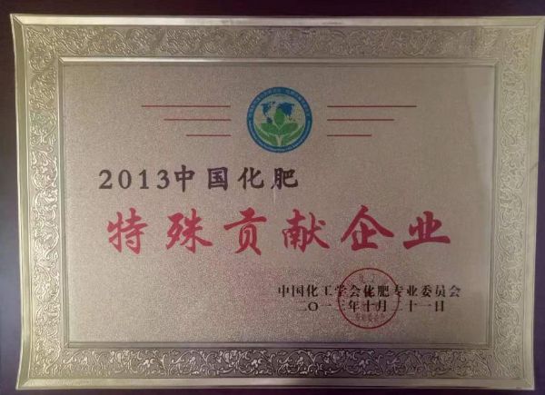 2013年中國化肥特殊貢獻(xiàn)企業(yè)